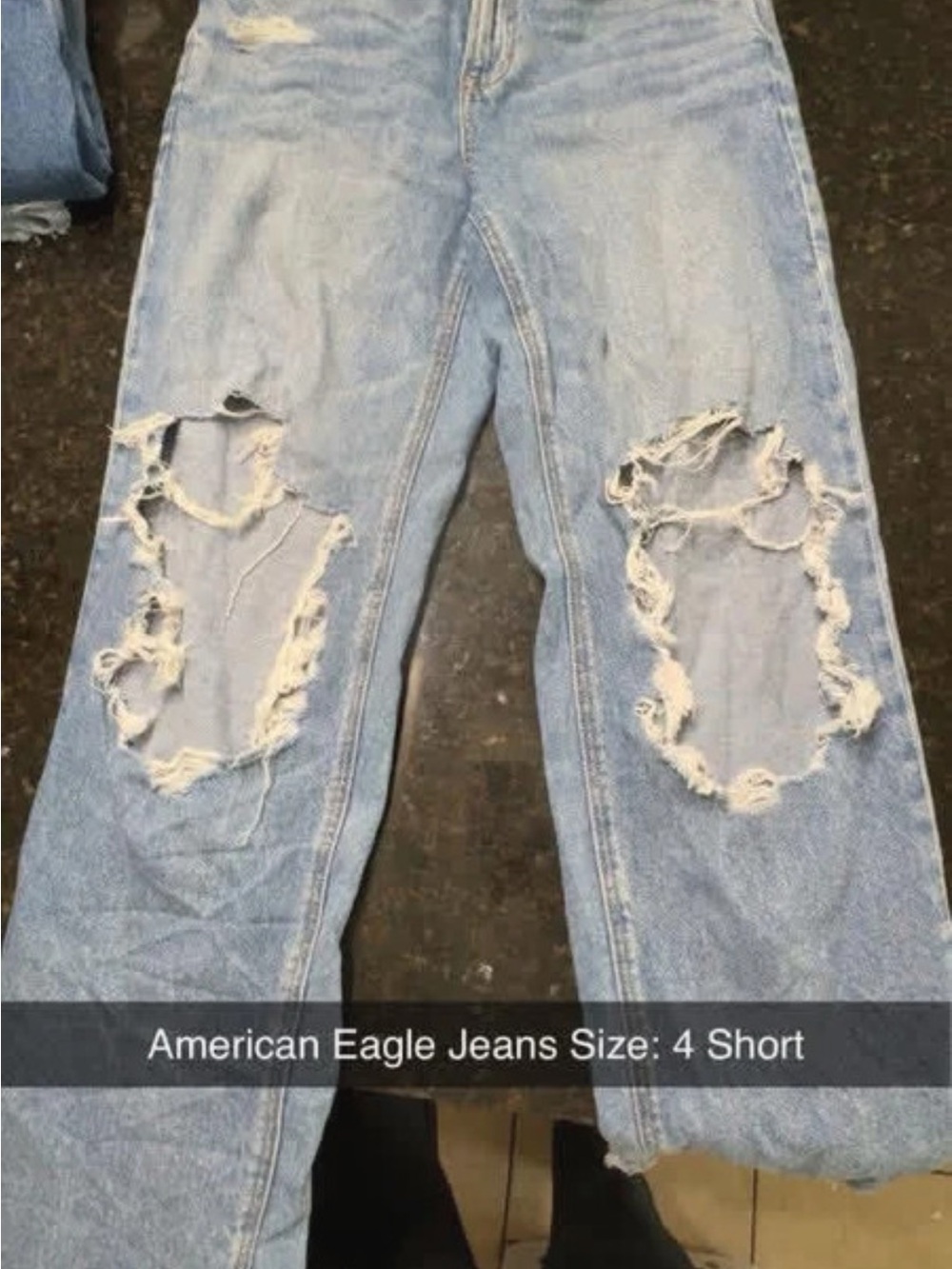 American Eagle Outfitters Light Blue Ripped Relaxed Jeans